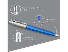 Parker Jotter Standard Chrome Trim Ball Pen and Notebook, Blue Body, Blue Ink, Fine Point - Ideal Gift Set for Professionals and Students