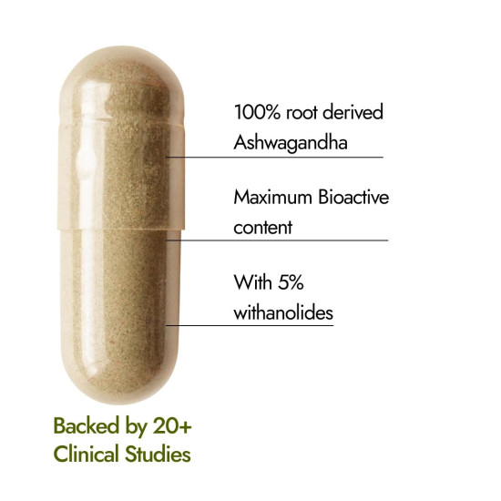Kapiva KSM-66 Ashwagandha (500mg) | Clinically Proven with 5% Withanolides | 100% Root Extract | Supports Cortisol Balance, Strength & Vitality | Natural Stress Relief | 60 Veg Capsules Kapiva KSM-66 Ashwagandha (500mg) | Clinically Proven with 5% Withanolides | 100% Root Extract | Supports Cortisol Balance, Strength & Vitality | Natural Stress Relief | 60 Veg Capsules