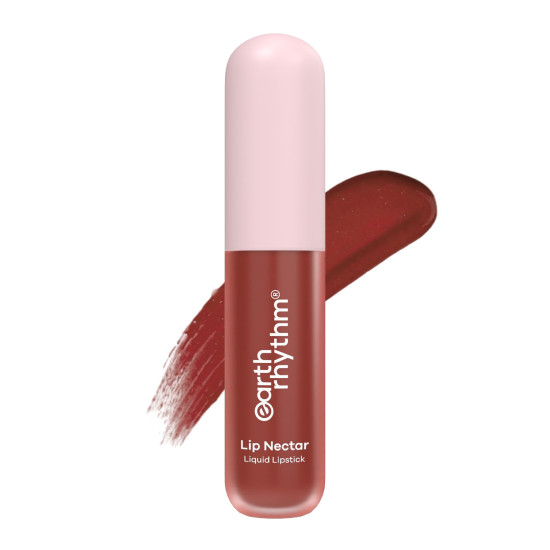 Earth Rhythm Lip Nectar Matte Liquid Lipstick, Weightless, Never Drying, No Mineral Oil 5g - Cherry