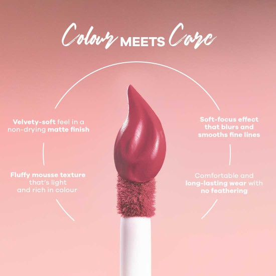 Earth Rhythm Lip Nectar Matte Liquid Lipstick, Weightless, Never Drying, No Mineral Oil 5g - Rose