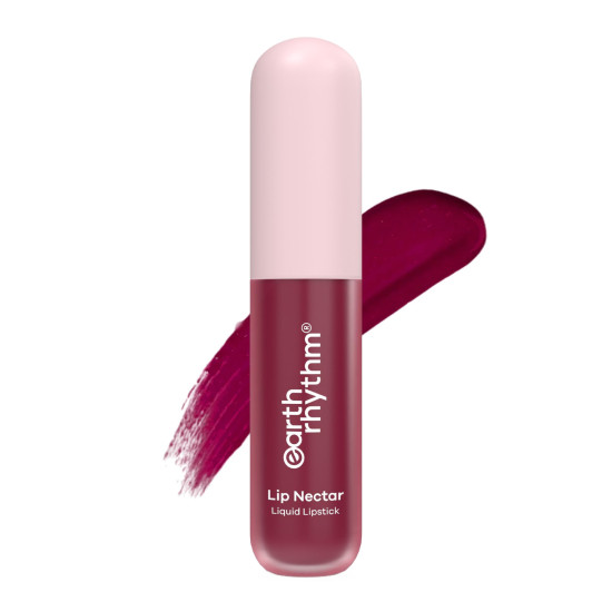 Earth Rhythm Lip Nectar Matte Liquid Lipstick, Weightless, Never Drying, No Mineral Oil 5g - Berry
