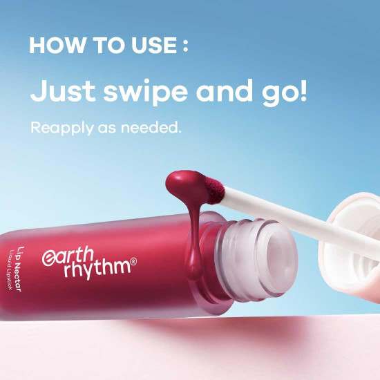 Earth Rhythm Lip Nectar Matte Liquid Lipstick, Weightless, Never Drying, No Mineral Oil 5g - Berry