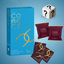 Nooky Connect Romance Booster Kit – Condoms | Mood-Lifting Chocolates & Fun Scratch Cards for Couples | Chocolate For Uplifting Mood | Best Gift Set For Men & Women | Vegan & Gluten-free (Blue Edition - Pack of 1)