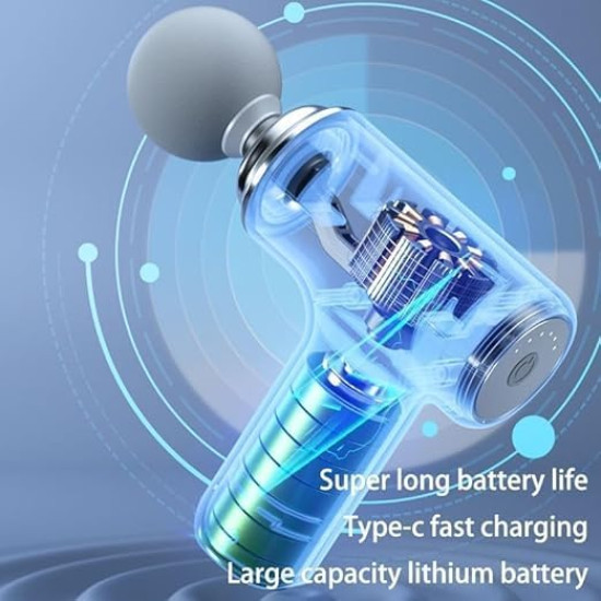 RAEMAO Charge Go Massage Gun | Body Massager for Pain Relief | Massage Gun for Back Leg & Full Body | Body, Neck, Shoulders, Back, Arms & Feet Massager | 4 Specialized Heads For Full Body Pain Relief (Multi Colour)