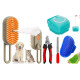 Bekin 4‑in‑1 Pet Grooming Set – Bath Brush Steam Brush 3 in 1 Water Brush Brush + Silicone Bath & Massage Tool + Adjustable Rubber Bath Scrubber + Ergonomic Nail Clippers – for Dogs & Cats
