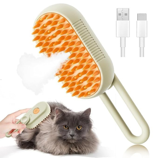 Bekin 4‑in‑1 Pet Grooming Set – Bath Brush Steam Brush 3 in 1 Water Brush Brush + Silicone Bath & Massage Tool + Adjustable Rubber Bath Scrubber + Ergonomic Nail Clippers – for Dogs & Cats