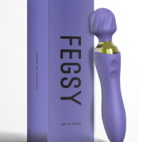 FEGSY Dual Heads Massager Machine for Pain Relief, Rechargeable Wireless Body Massager with Medical Grade Silicone (Purple)