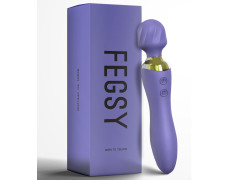 FEGSY Dual Heads Massager Machine for Pain Relief, Rechargeable Wireless Body Massager with Medical Grade Silicone (Purple)