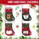 4Pcs Christmas Socks, Christmas Decorations, Christmas Home Decor Items 4-Pack Mini Stockings Snowman Santa Reindeer Polar Bear 6.3