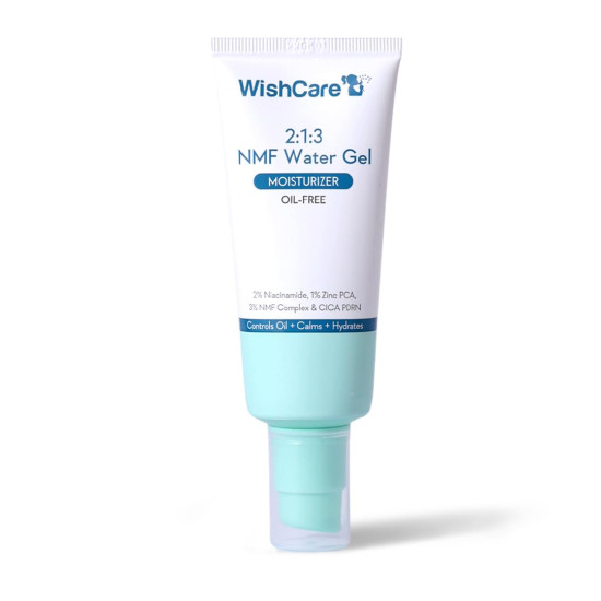 WishCare 2:1:3 NMF Water Gel Moisturizer for Oily & Sensitive Skin | Oil-Free Moisturizer For Acne Prone Skin | With Niacinamide, Zinc PCA & NMF | Controls Oil & Hydrates | For Men & Women | 50ml
