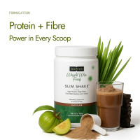 Kapiva Chocolate Slim Shake - Meal Replacement Drink Powered With 7 Ayurvedic Herbs For Healthy Weight Control & Management