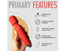 HealthSense Cordless Full Body Massager Machine for Pain Relief, Handheld Back Massage Machine with Medical Grade Silicone, Fast Charging, 8 Speeds, 20 Modes & 1 Year Warranty | Magic Vibe HM260