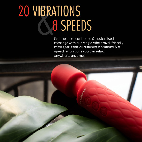 HealthSense Cordless Full Body Massager Machine for Pain Relief, Handheld Back Massage Machine with Medical Grade Silicone, Fast Charging, 8 Speeds, 20 Modes & 1 Year Warranty | Magic Vibe HM260