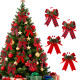 BAOTUJIA 4Pcs Christmas Tree Decorations Bows, Christmas Hanging Ornament Set Suitable for Xmas Home Decor Tree Hanging