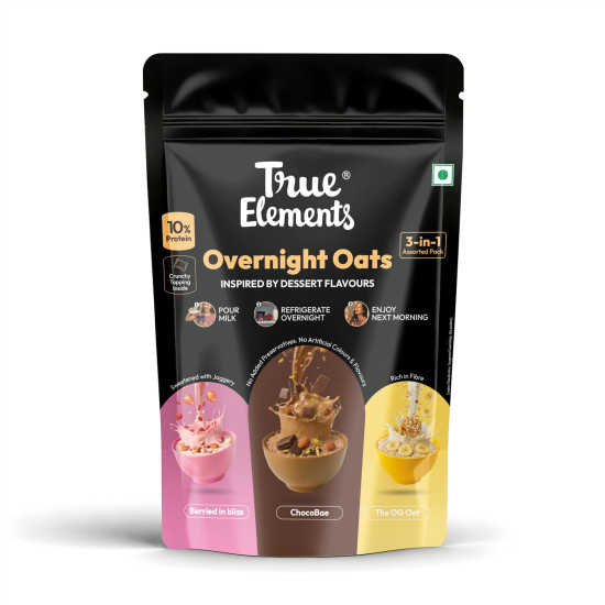 True Elements Overnight Oats - Inspired By Dessert Flavours 372gm