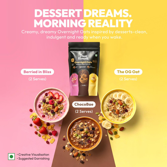True Elements Overnight Oats - Inspired By Dessert Flavours 372gm