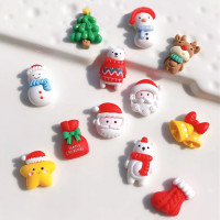 20Pcs Christmas Decorations Items,Christmas Decorations,Resin Charms,Santa Snowman DIY Accessories for Christmas Decor, Festive Ornaments for Home, Party, Tree Decoration