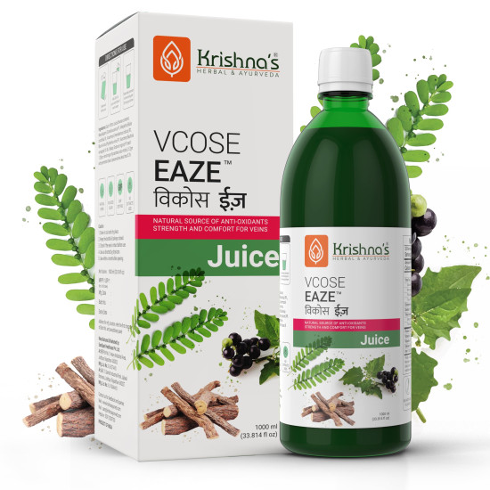 Krishna's Vcose Eaze Juice – Natural Source of Antioxidants - Herbal Juice for Comfort & Vitality – 1000 ml