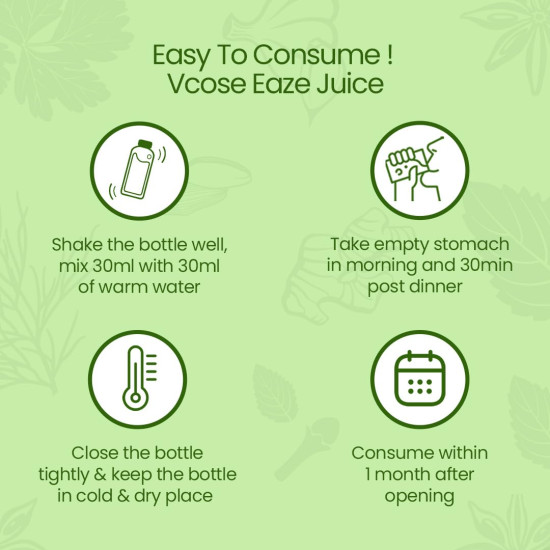 Krishna's Vcose Eaze Juice – Natural Source of Antioxidants - Herbal Juice for Comfort & Vitality – 1000 ml