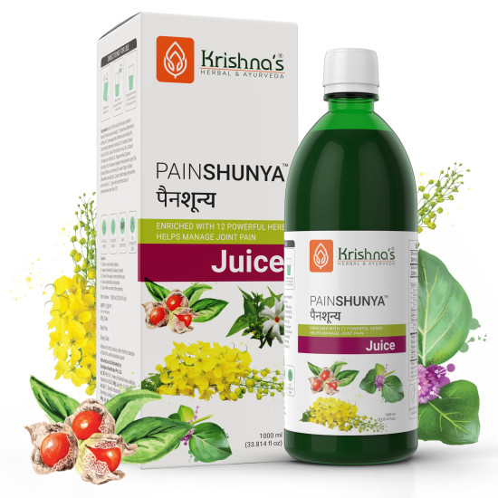 Krishna's Painshunya Juice – Enriched With 12 herbs - Ayurvedic Herbal Juice for Joint Pain Relief & Body Comfort - 1000 ml