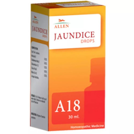 Allen A18 Homeopathy Jaundice Drops, 30ml Liquid Homeopathic Medicine for Digestive Health