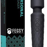 FEGSY Full Body Massager for Women & Men, Rechargeable Wireless Massager Machine for Pain Relief, Handheld Massager with Medical Grade Silicone, 8 Speeds, 20 Modes (Black+)