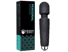 FEGSY Full Body Massager for Women & Men, Rechargeable Wireless Massager Machine for Pain Relief, Handheld Massager with Medical Grade Silicone, 8 Speeds, 20 Modes (Black+)