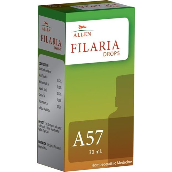 Allen Homeopathy A57 Filaria Drops, Homeopathic Medicine, 30ml