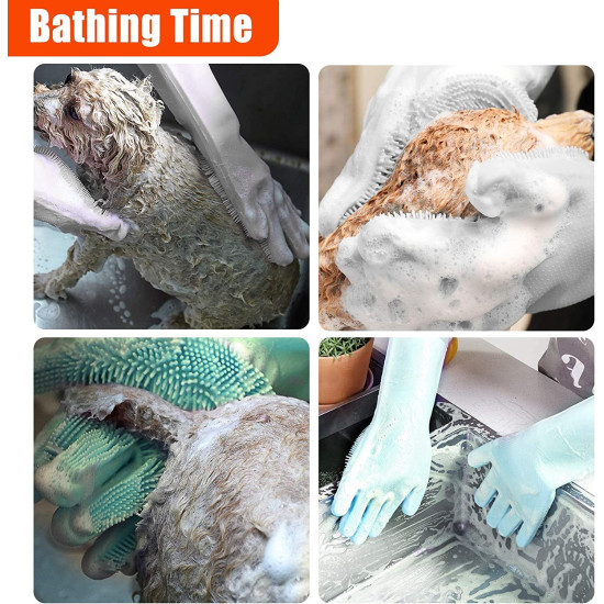 Style Keepers 6-in-1 Pet Grooming Combo for Dogs & Cats | Bathing Brush, Silicone Shampoo Dispenser, Deshedding Glove, Slicker Brush, Nail Clipper & File | Complete Pet Cleaning, Bathing & Shedding Care Kit