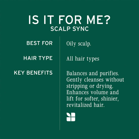 Biolage Scalp Sync Clarifying Shampoo, Soothed and Hydrated Scalp for up to 72 hours*, Enriched with Fermented Tea & Glycolic Acid, for Men and Women