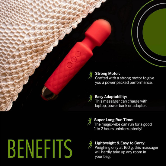 RONXS Full Body Massager for Women & Men, Rechargeable Wireless Machine for Pain Relief, Handheld Personal Massager Vibrator with Medical Grade Silicone, 8 Speeds, 20 Modes (Perosnal Massager)