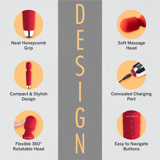 RONXS Full Body Massager for Women & Men, Rechargeable Wireless Machine for Pain Relief, Handheld Personal Massager Vibrator with Medical Grade Silicone, 8 Speeds, 20 Modes (Perosnal Massager)