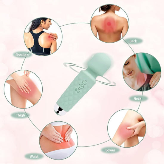 RONXS Full Body Massager for Women & Men, Rechargeable Wireless Machine for Pain Relief, Handheld Personal Massager Vibrator with Medical Grade Silicone, 8 Speeds, 20 Modes (Perosnal Massager)