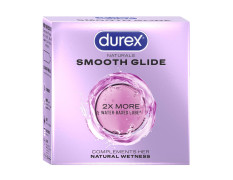 Durex Naturals Smooth Glide Condoms for Men - 3 Count | with 2X Water-Based Lubricant | Ultra Thin