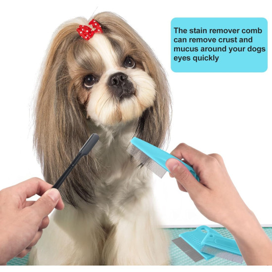 6 in 1 Pet Grooming Kit for Dog and Cat with Shedding Brush Nail Clipper Bath Brush Flea Comb and Complete Grooming Tools Set for Home Pet Hair Care Fur Cleaning and Professional Daily Pet Grooming Use