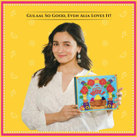 Phool 4 Pack Holi Colour- Party Pack, Pink Blue Green Yellow, | 300 GMS gulal | Herbal and Organic Color | Skin Safe Certificate | Gulal for Kids & Family with Interactive Greeting Card