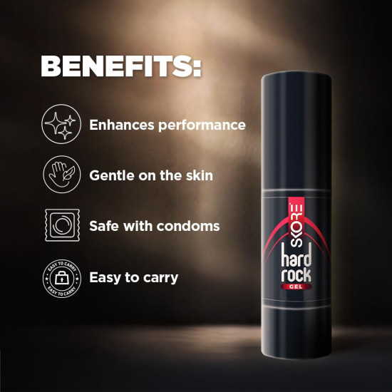 Skore Hardrock Gel | Skin Friendly | Non-sticky | Natural blend for Men | 30ml Skore Hardrock Gel | Skin Friendly | Non-sticky | Natural blend for Men | 30ml
