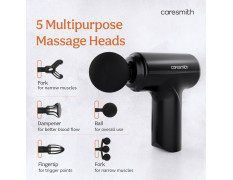 CARESMITH Charge Go Massage Gun | 5 Specialized Heads For Full Body Pain Relief | Body Massager for Pain Relief | Massage Gun for Back Leg & Full Body
