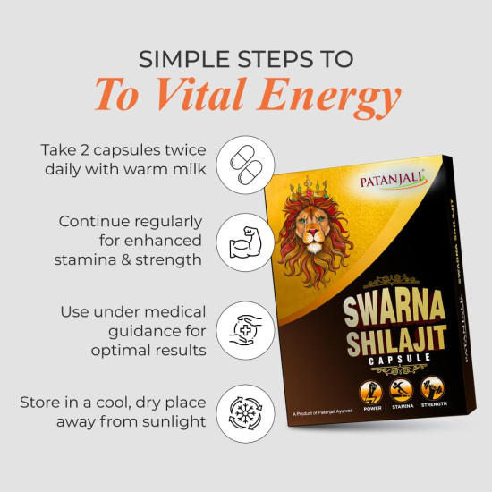 Patanjali Swarna Shilajit - 10 Capsules Patanjali Swarna Shilajit - 10 Capsules