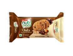 Britannia NutriChoice Oats Cookies - Chocolate & Almonds, Fibre Rich, Healthy Snack