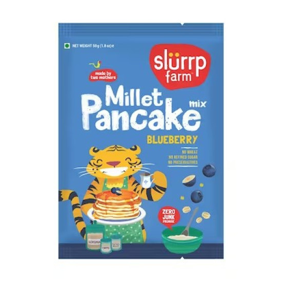 Slurrp Farm No Maida Instant Pancake Mix-blue berry, 50g