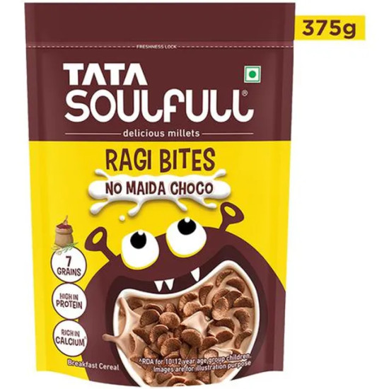 Tata Soulfull Ragi Bites - No Maida Choco, Healthy Breakfast, 375 g