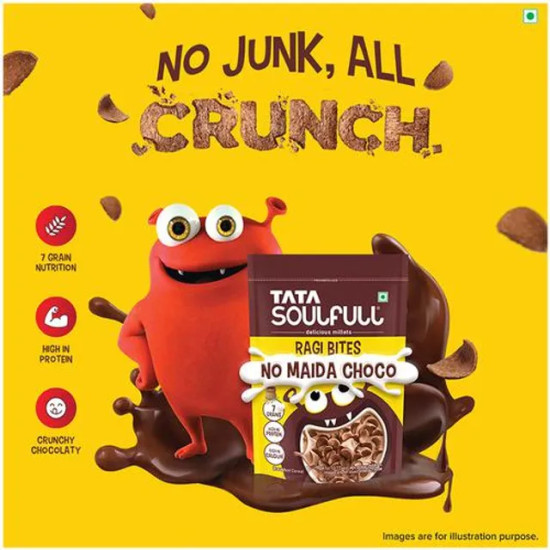 Tata Soulfull Ragi Bites - No Maida Choco, Healthy Breakfast, 375 g