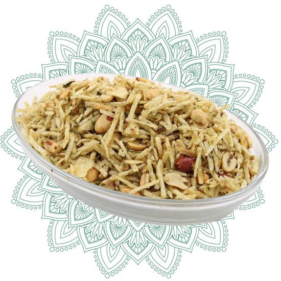 Navaratri Fasting Special Aloo Laccha made from Potato strips fried in oil and roasted peanuts blending together making a tasty & crunchy combination sprinkled with rock salt ( 200gm)