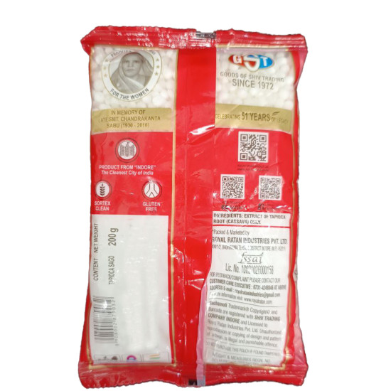 Navaratri Fasting Special Sabudana Pack Made from ( cassava root ) Ready to cook Fasting snack, Tasty and healthy ( 200 gm )