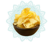 Navaratri Fasting Speical Aloo wayfers made from Finest thin sliced potatoes and deep fried blended with Salt rock perfect for fasting, Crunchy and tasty ( 250 gm )