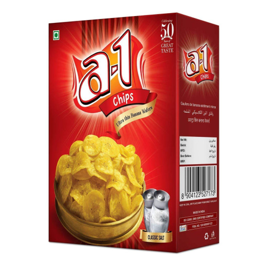 A1 Ultra Thin Banana Wafers - Classic Salt-180gm