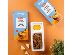 CREAMY CHEESE DIP WITH MASALA RAGI CHIPS