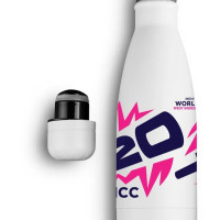 ICC Men's T20 WC-24 Pink & Navy Printed Double Walled Stainless Steel Vaccum Insulated Flask Water Bottle 500 ML