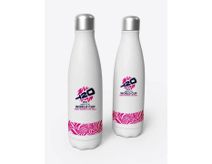 ICC Men's T20 WC-24 White and Pink Printed Stainless Steel Bottle